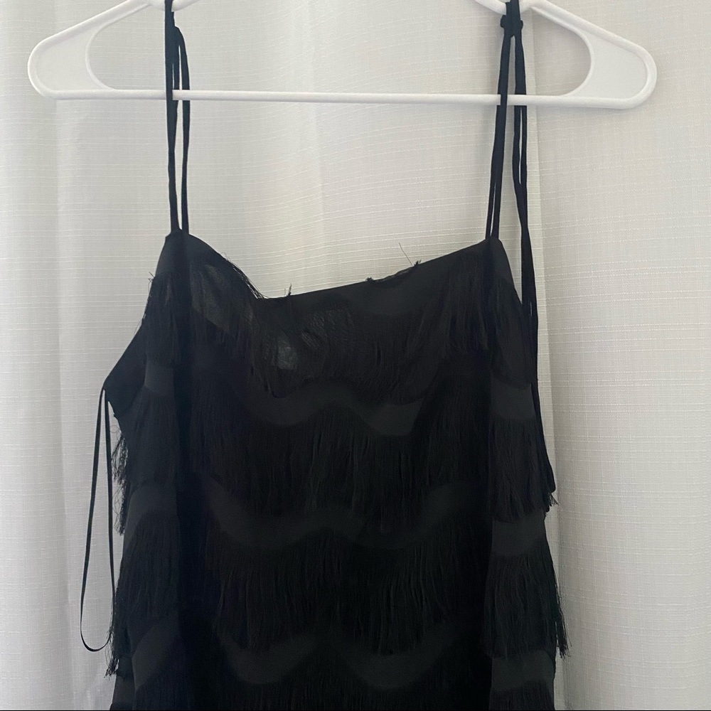 Fringe dress in black from Zara